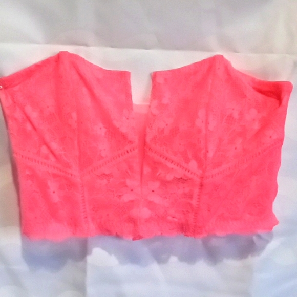 Victoria Secret Bright pink lace Corset. Size Medium - Picture 1 of 8